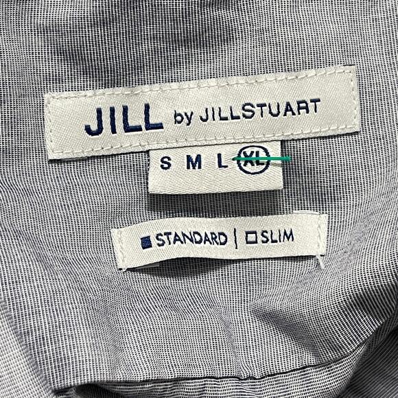 Jill Stuart Button Up Shirt Men XL Blue Short Sleeves Slim Minimalist Preppy - Picture 4 of 6